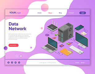 Image showing Data Network Isometric Concept