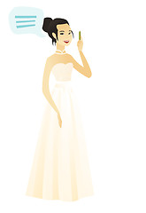 Image showing Young asian fiancee with speech bubble.