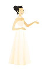 Image showing Young asian happy fiancee gesturing.