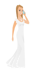 Image showing Fiancee talking on a mobile phone.