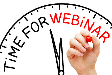 Image showing Time For Webinar Clock Concept