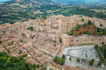Image showing Aerial view of Urbino Italy