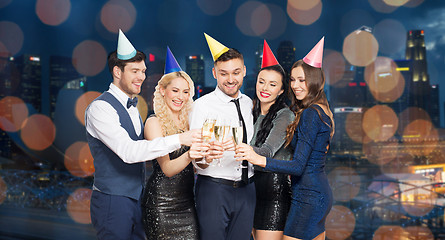 Image showing friends with champagne glasses at birthday party