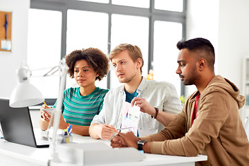 Image showing creative team having video conference at office