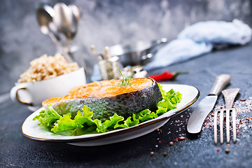 Image showing fried salmon