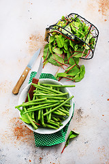 Image showing green beans and salad