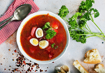 Image showing Traditional Ukrainian borsch