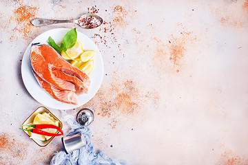 Image showing raw salmon