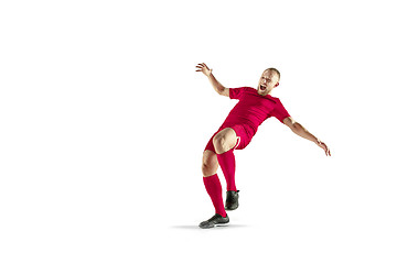 Image showing Professional football soccer player isolated on white background