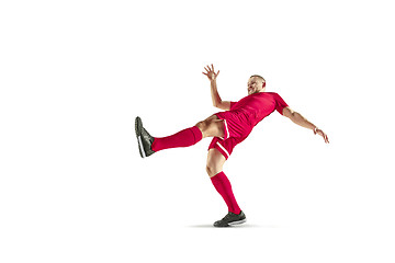 Image showing Professional football soccer player isolated on white background