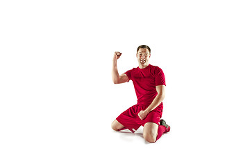 Image showing Happiness football player after goal