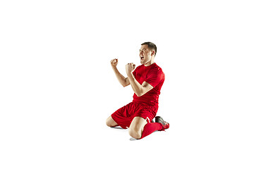 Image showing Happiness football player after goal