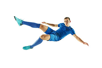 Image showing Professional football soccer player isolated white background