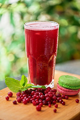 Image showing Summer cranberries smoothie