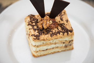 Image showing Walnut and chocolate cake