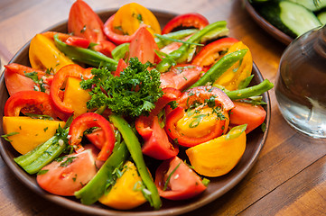 Image showing Multi-colored fresh cutted vegetables