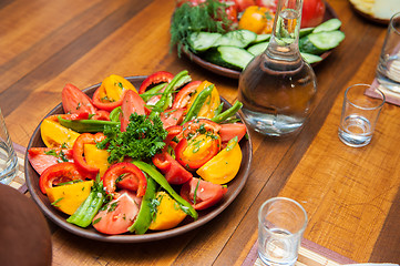 Image showing Multi-colored fresh cutted vegetables