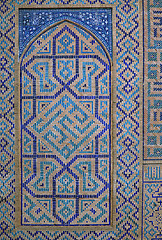 Image showing Old Eastern mosaic on the wall, Uzbekistan