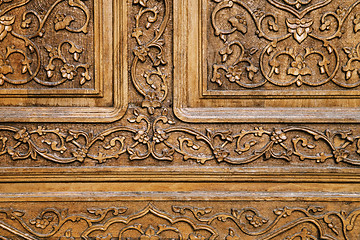 Image showing Traditional wood carving, Uzbekistan