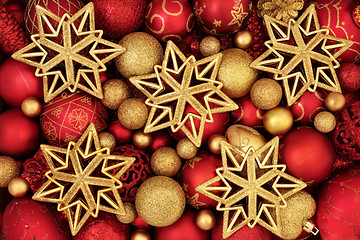 Image showing Christmas Bauble and Star Decorations