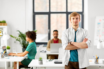 Image showing man with crossed hands at office