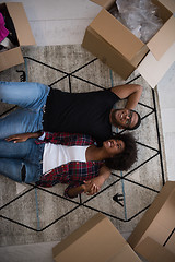 Image showing Top view of attractive young African American couple