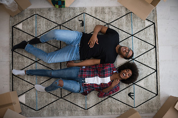 Image showing Top view of attractive young African American couple