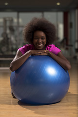 Image showing woman  relaxing after pilates workout