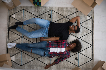 Image showing Top view of attractive young African American couple
