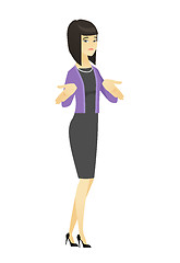 Image showing Confused business woman shrugging shoulders.