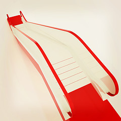 Image showing Single escalator. 3d illustration. Vintage style