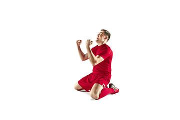 Image showing Happiness football player after goal