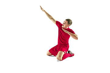 Image showing Happiness football player after goal