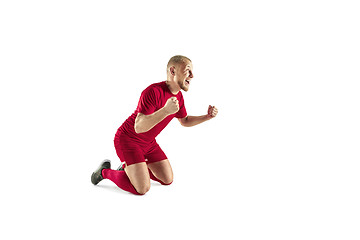 Image showing Happiness football player after goal