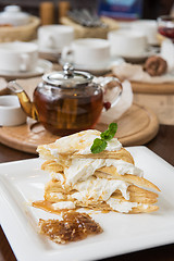 Image showing Honey cake with vanilla cream