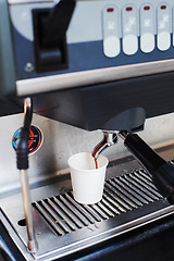 Image showing Large coffee machine in the street coffee shop