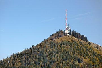 Image showing Transmitter towers on a hill