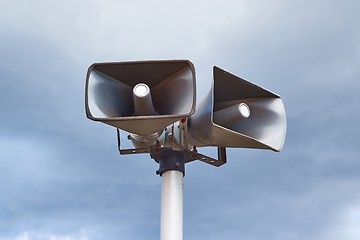 Image showing Loudspeakers on a mast