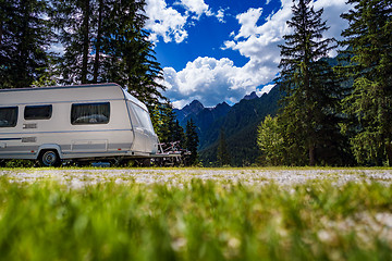 Image showing Family vacation travel, holiday trip in motorhome