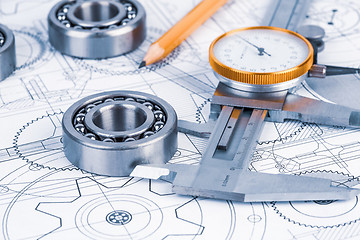 Image showing Technical drawings with the bearing