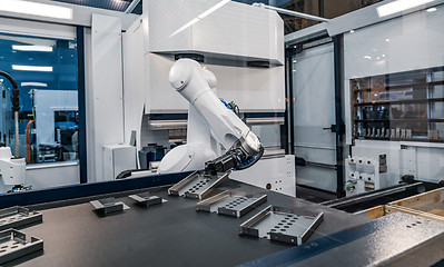 Image showing Robotic Arm modern industrial technology. Automated production c