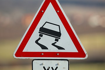 Image showing Road sign caution
