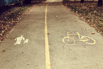 Image showing Bicycle lane signs