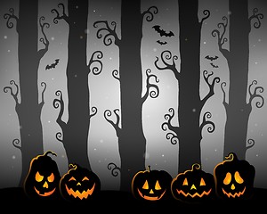 Image showing Halloween forest theme image 3