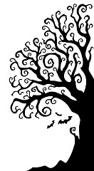 Image showing Halloween tree half silhouette theme 1