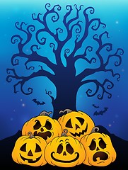 Image showing Pile of Halloween pumpkins theme 6