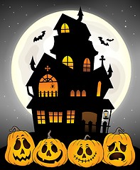 Image showing Haunted house silhouette theme image 8