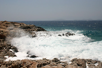 Image showing Waves on greek island