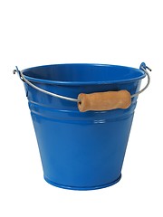 Image showing Blue bucket on white