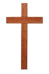 Image showing Wooden cross on white